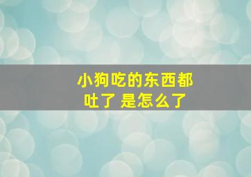 小狗吃的东西都吐了 是怎么了